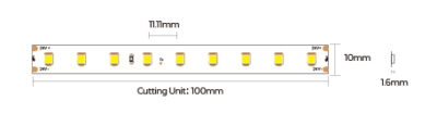 COLORS D890-24V-10mm-NW LED стрічка 90-2835-24V-IP20 4,8W 925Lm 4000K