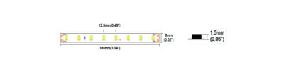 DR880-24V-8mm-WW COLORS LED стрічка 80-2835-24V-IP20 7.2W 1035Lm 3000K