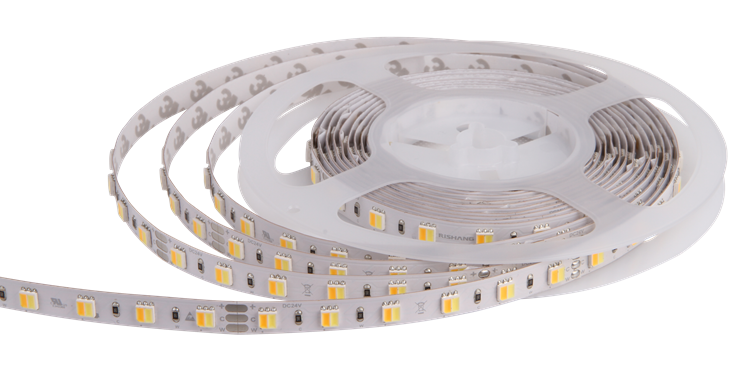 Світлодіодна стрічка RISHANG CCT мультивайт Dual White 60-5050-24V-IP20 10.8W 2700K/6500K 5м RD0060AC-B