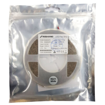 LED стрічка RISHANG 128-2835-24V-IP20 12W 1582Lm 5000K CRI90 5м (RD00C8TC-A)