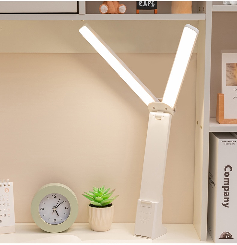 Настільна акумуляторна подвійна сенсорна LED лампа USB з димінгом 6W 350Lm 1200mAh PK595 Настільна акумуляторна подвійна сенсорна LED лампа USB з димінгом