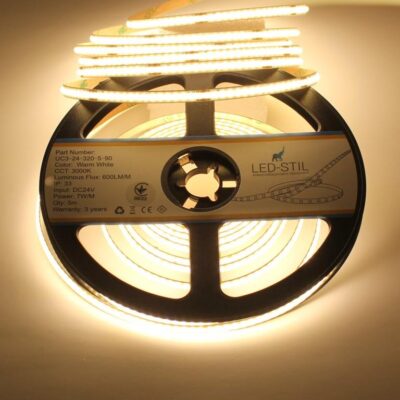 UC3-24-320-5-90 світлодіодна стрічка LED-STIL COB-24V-IP33 7W 600Lm 5мм 3000K CRI90