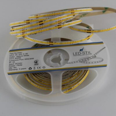 UC4-24-320-5-90 світлодіодна стрічка LED-STIL COB-24V-IP33 7W 600Lm 5мм 4000K CRI90 5м
