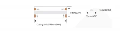DF7-24V-10mm-SWW LED STRIP COLORS COB-24V-IP20 9,6W 720Lm 2700/6000K