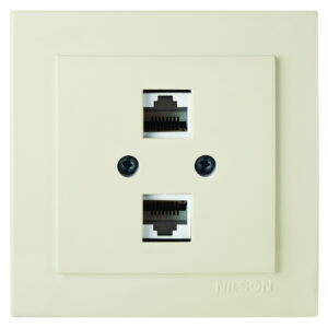 Розетка Nilson Touran кремова комп'ютерна 2-на CAT5e RJ45