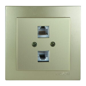 Розетка Nilson Touran золото комп'ютерна 2-на CAT5e RJ45