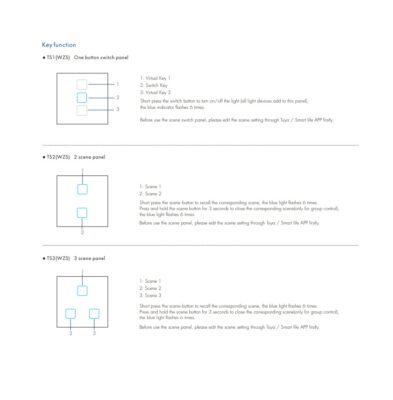 TS1(WZS) / TS2(WZS) / TS3(WZS) DEYA Панель сенсорна DIM ZigBee 220В