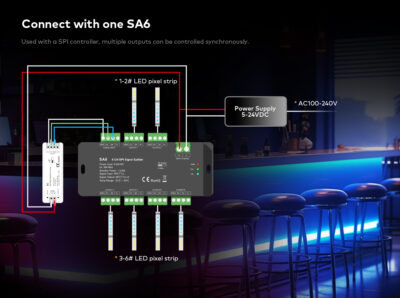 5-24VDC-6-Way-SPI-Signal-Splitter-SA6-Skydance