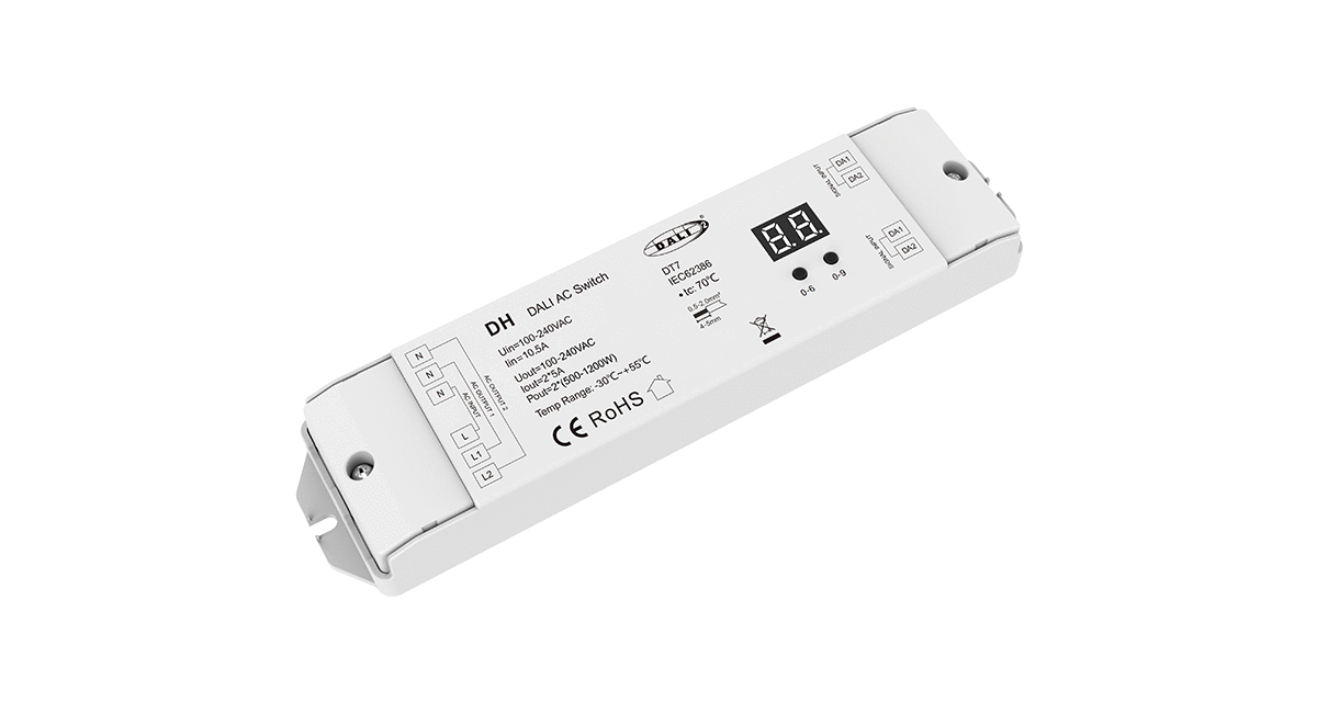 100-240VAC-2CH-5A-DALI-AC-Switch-DH-(DT7)-Skydance DH-Skydance