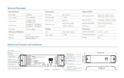 5CH-4A-12-48VDC-CV-DALI-LED-Dimmer-DA5-L-DT6-DT8-Skydance