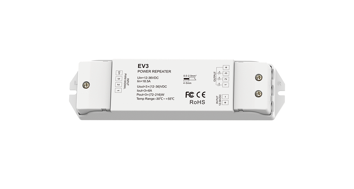 EV3-Skydance-3CH-6A-12-36VDC-CV-Power-Repeater