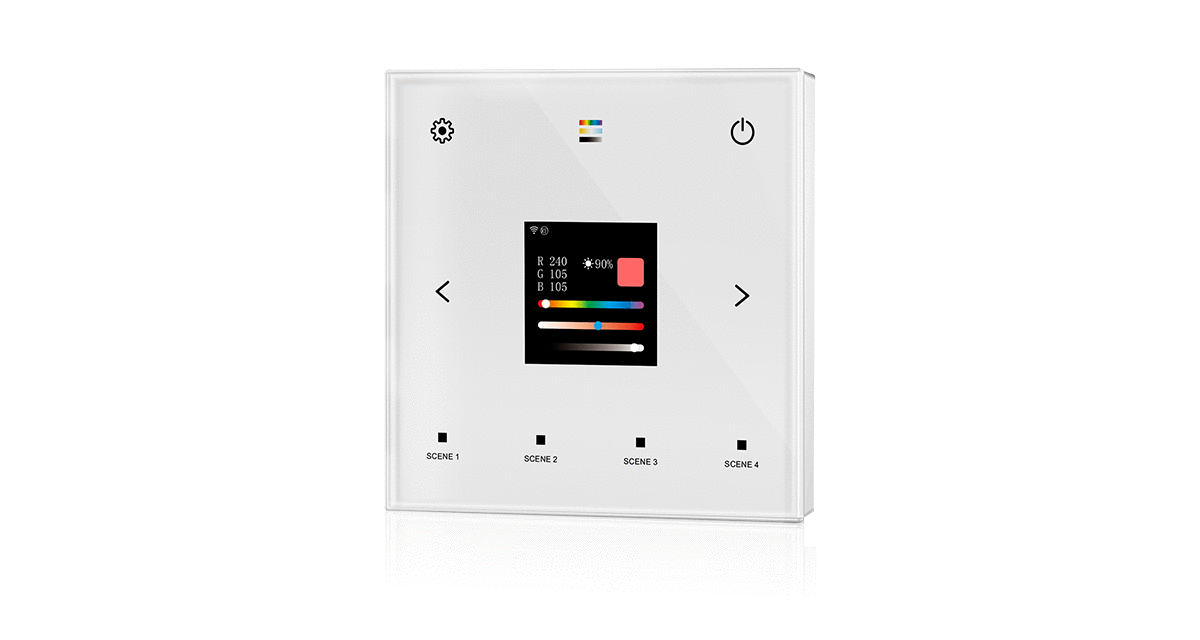TD-W(Tuya App)-Skydance-100-240VAC-1CH-2mA-WiFi-RF-Wall-Mounted-Touch-DALI-Panel-White