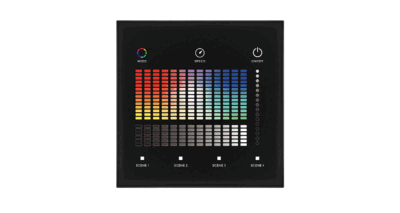 TD4-S-Skydance-1-Zone-24VDC-RGBW-DALI-Bus-Wall-Mounted-Touch-DALI-Panel-Black