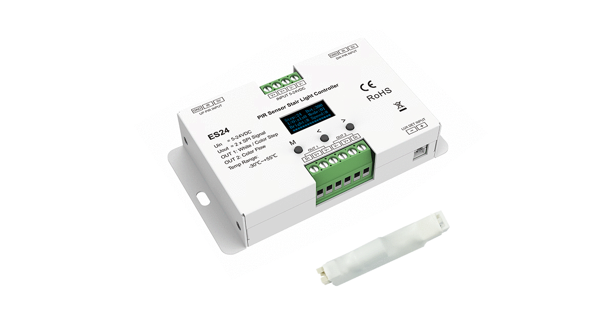 ES24-Skydance-5-24VDC-PIR-Sensor-24-Steps-White-Light-Stair-Light-Controller