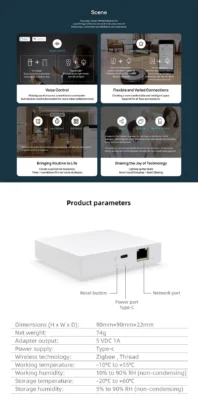 THP10-Z-X-Gateway-ZigBee-TUYA-WiFi-Matter