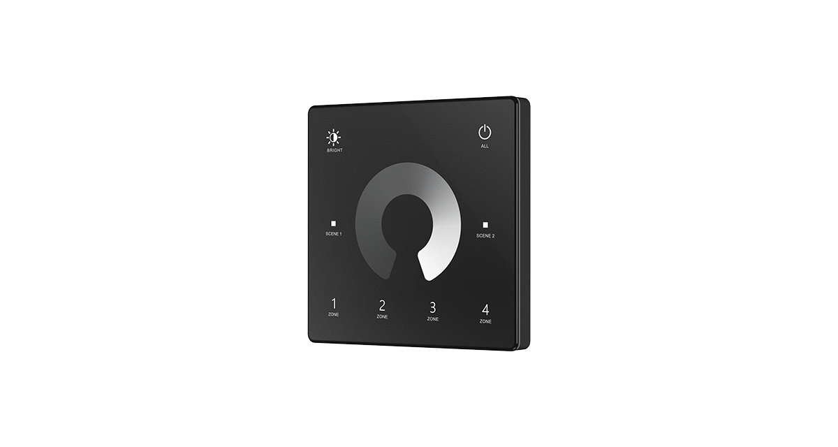 TW1-4-Skydance-4-Zone-Wall-Mounted-Touch-Wheel-Panel-Remote-Control-CR2032-Battery-Black